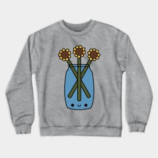 Cute Kawaii Sunflowers Vase Crewneck Sweatshirt